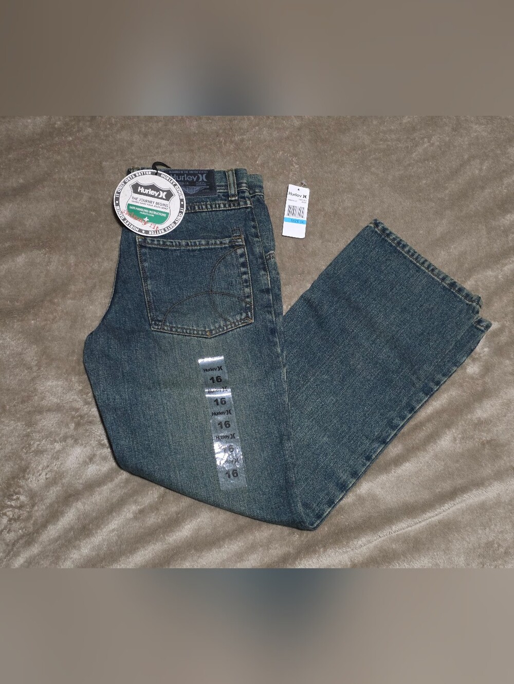 BNWT Boys Hurley Jeans Size 16 Skinny Fit Dark Blue Wash